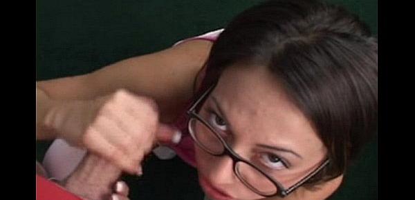  Hot Teen With Glasses Fucked On Desk